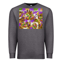 Charcoal Heather Mardi Gras with king cake Premium Sweatshirt - NancyCooperArtShop