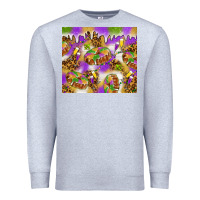 Heather Grey Mardi Gras with king cake Premium Sweatshirt - NancyCooperArtShop