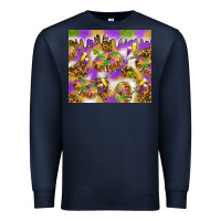 Navy Mardi Gras with king cake Premium Sweatshirt - NancyCooperArtShop