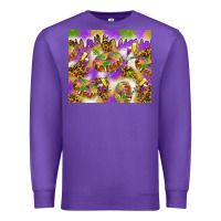 Purple Mardi Gras with king cake Premium Sweatshirt - NancyCooperArtShop