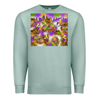 Seafoam Mardi Gras with king cake Premium Sweatshirt - NancyCooperArtShop