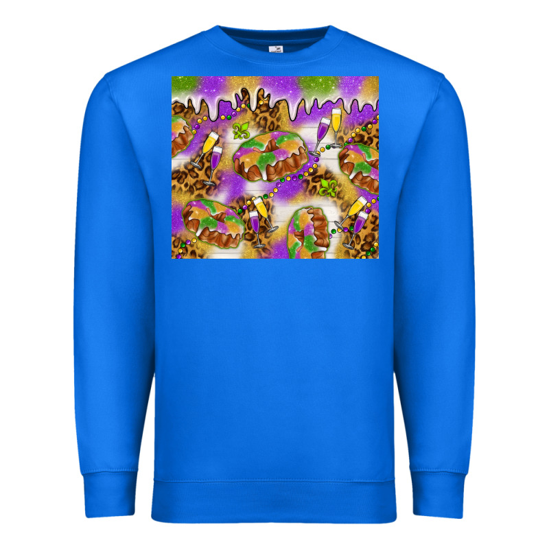 Mardi Gras With King Cake Premium Sweatshirt by NancyCooperArtShop | Teevron