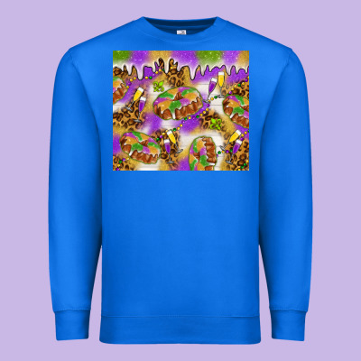 Mardi Gras With King Cake Premium Sweatshirt Designed By Nancycooperartshop