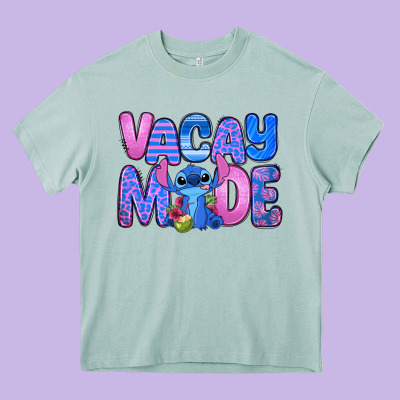 Vacay Mode Stitch Heavy Core Tee Designed By Zillion Design Studio