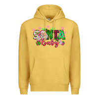 Antique Gold santa baby pink christmas Premium Hoodie - texasbilliewilder