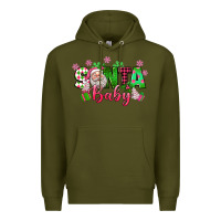 Army Green santa baby pink christmas Premium Hoodie - texasbilliewilder