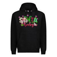 Black santa baby pink christmas Premium Hoodie - texasbilliewilder