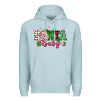 Blue Mist santa baby pink christmas Premium Hoodie - texasbilliewilder