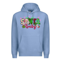 Colony Blue santa baby pink christmas Premium Hoodie - texasbilliewilder
