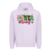 Lilac santa baby pink christmas Premium Hoodie - texasbilliewilder