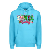 Ocean Blue santa baby pink christmas Premium Hoodie - texasbilliewilder