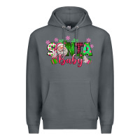 Rock santa baby pink christmas Premium Hoodie - texasbilliewilder