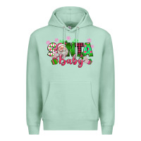 Seafoam santa baby pink christmas Premium Hoodie - texasbilliewilder