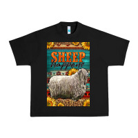 Black Western Sheep Happens Sunflowers Urban Heavy Tee - LillyAllenDesigns