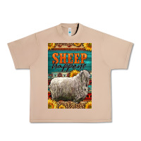 Burro Western Sheep Happens Sunflowers Urban Heavy Tee - LillyAllenDesigns