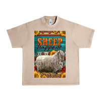 French Oak Western Sheep Happens Sunflowers Urban Heavy Tee - LillyAllenDesigns