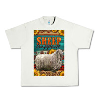 Pistachio Western Sheep Happens Sunflowers Urban Heavy Tee - LillyAllenDesigns