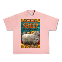 Salmon Western Sheep Happens Sunflowers Urban Heavy Tee - LillyAllenDesigns