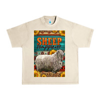 Sandshell Western Sheep Happens Sunflowers Urban Heavy Tee - LillyAllenDesigns