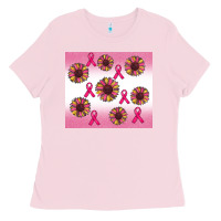 Bubblegum Pink breast cancer awareness sunflower Ladies Tee - RanaPortraitStore
