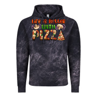Cloud Black life is better with pizza Vintage Hoodie - AdoDesignShop