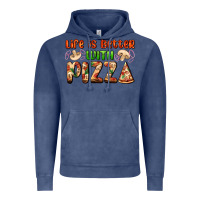 Vintage Denim life is better with pizza Vintage Hoodie - AdoDesignShop