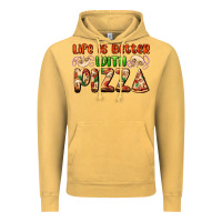 Vintage Mustard life is better with pizza Vintage Hoodie - AdoDesignShop