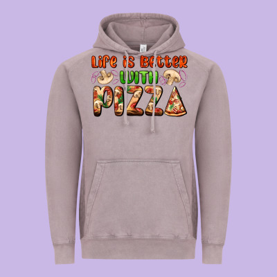 Life Is Better With Pizza Vintage Hoodie Designed By Adodesignshop