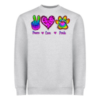 Heather Grey Peace Love Pride Heavyweight Sweatshirt - Jasminsmagicworld