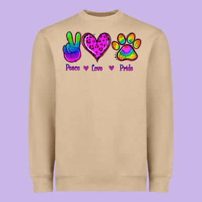 Peace Love Pride Heavyweight Sweatshirt Designed By Jasminsmagicworld