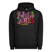 Pigment Black valentine vibes with cowgirl boots olivia Urban Hoodie - OliviaCreatesArt