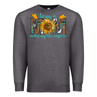 Charcoal Heather Being a Mom Makes My Life Complete Premium Sweatshirt - texasbilliewilder