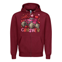 Burgundy name monster truck heartbreaker Zipper Hoodie - LillyAllenDesigns