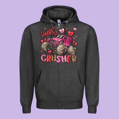 Name Monster Truck Heartbreaker Zipper Hoodie Designed By Lillyallendesigns