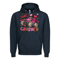 Navy name monster truck heartbreaker Zipper Hoodie - LillyAllenDesigns
