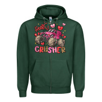 Sports Green name monster truck heartbreaker Zipper Hoodie - LillyAllenDesigns