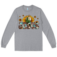 Heather Grey jesus san judas Long Sleeve Tee - JahusDesignShop