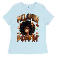 Baby Blue melanin poppin Ladies Tee - Zillion Design Studio