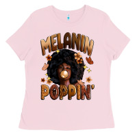 Bubblegum Pink melanin poppin Ladies Tee - Zillion Design Studio
