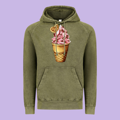Ice Cream Fast Food Vintage Hoodie Designed By Adodesignshop