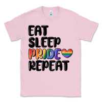 Bubblegum Pink eat sleep pride repeat Classic Tee - MaliasSmallBusiness