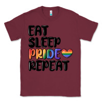 Burgundy eat sleep pride repeat Classic Tee - MaliasSmallBusiness