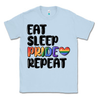 Dusty Blue eat sleep pride repeat Classic Tee - MaliasSmallBusiness