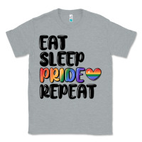 Heather Grey eat sleep pride repeat Classic Tee - MaliasSmallBusiness