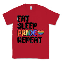 Red eat sleep pride repeat Classic Tee - MaliasSmallBusiness