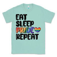 Seafoam eat sleep pride repeat Classic Tee - MaliasSmallBusiness