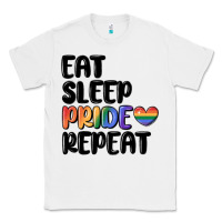 White eat sleep pride repeat Classic Tee - MaliasSmallBusiness