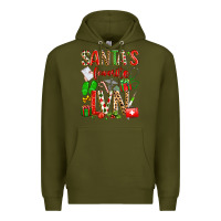 Army Green santa's favorite lvn Premium Hoodie - texasbilliewilder