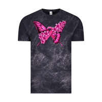 Cloud Black pink ribbon breast cancer butterfly Vintage Tee - Jasminsmagicworld