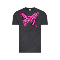 Vintage Black pink ribbon breast cancer butterfly Vintage Tee - Jasminsmagicworld